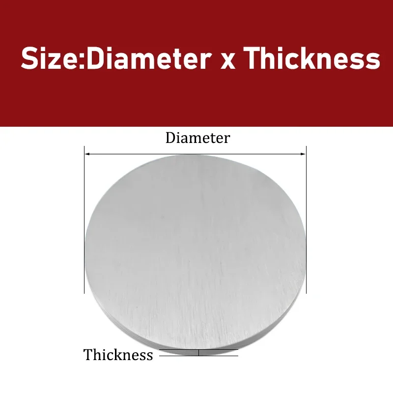 6061 Aluminum Alloy Circular Plate Thickness 1-6mm Aluminum Disc Diameter 50/80/100/150/200/250/300/400mm