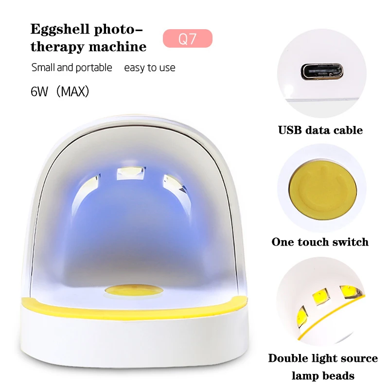 Mini prego secador rápido UV LED USB Lamp, Máquina de Design Manicure Egg, Único dedo Nail Art Tool, Gel de cura, 30S