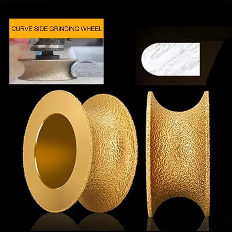 AB47-Edge Diamond Grinding Wheel, 3 Inch Profile Hand Diamond Wheel, Round Dry Vacuum Brazed Diamond Grinding Wheel