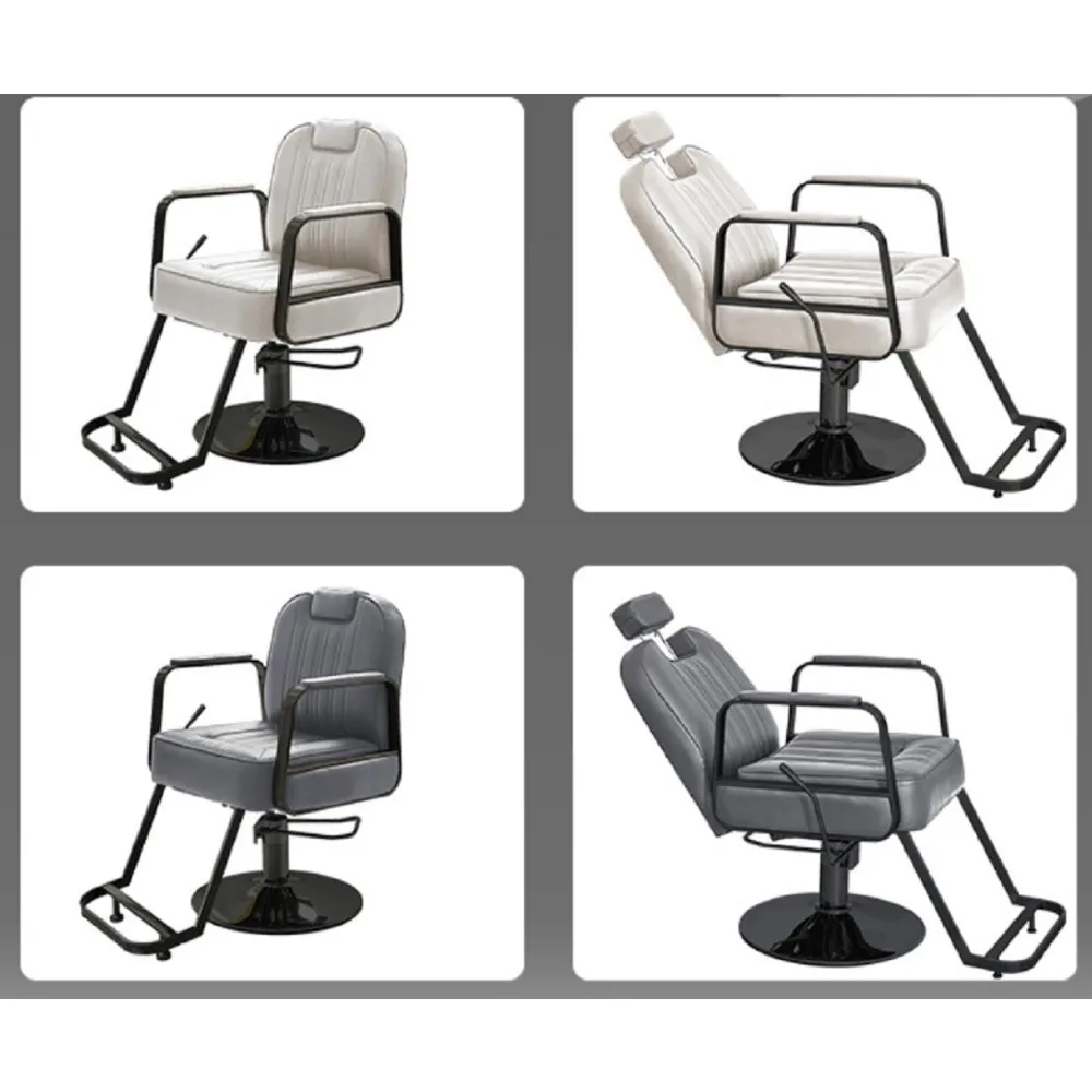 เก้าอี้ตัดผมสไตล์วินเทจ ปรับระดับความสูงและเอียงได้ สำหรับใช้ได้ทั้งชายและหญิง พร้อมเบาะหนังเทียม