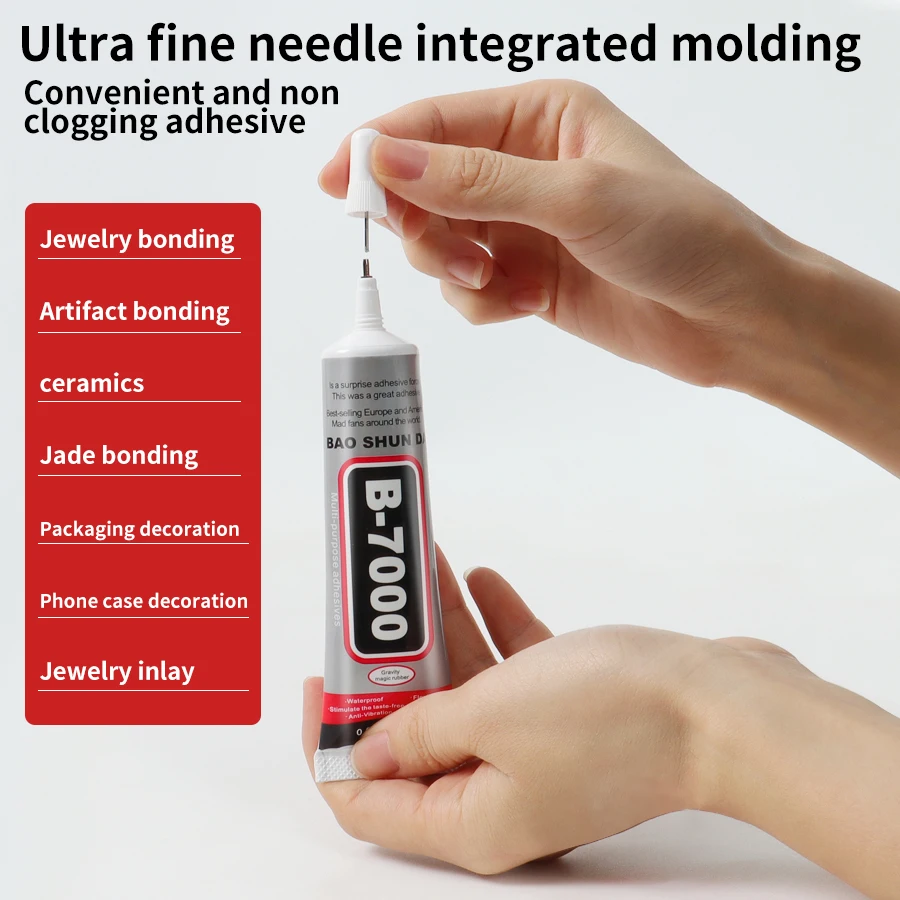 B-7000 Glue Clear for Rhinestone Crafts,Jewelry and Bead Adhesive, High Viscosity Glue for Shoes Cell Phones Screen Repair Nail image 5