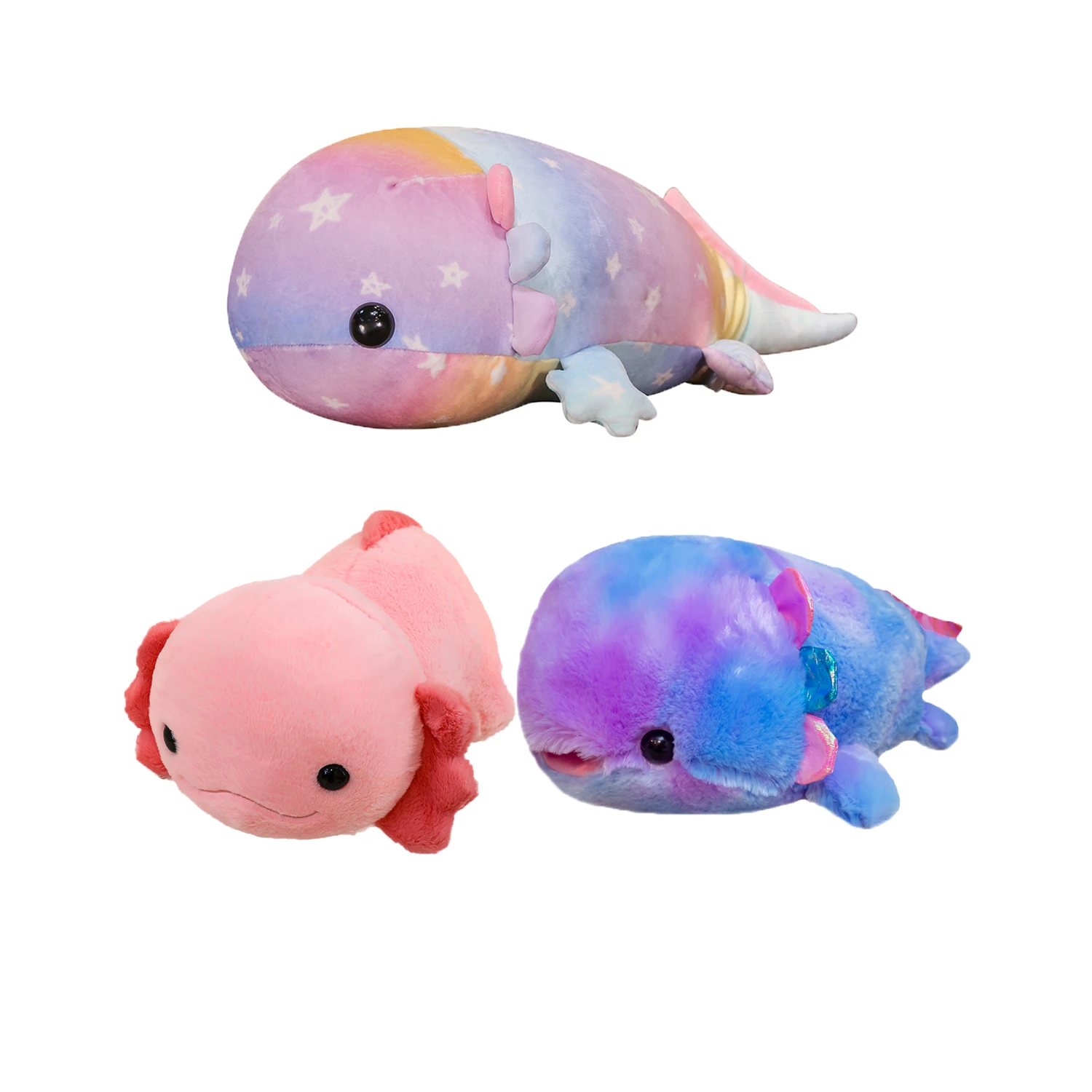 Colorful Soft Salamander Plush Toys Stuffed Down Cotton Ambystoma Mexicanum Dolls Chubby Axolotl Pillow Chair Backrest Cushion