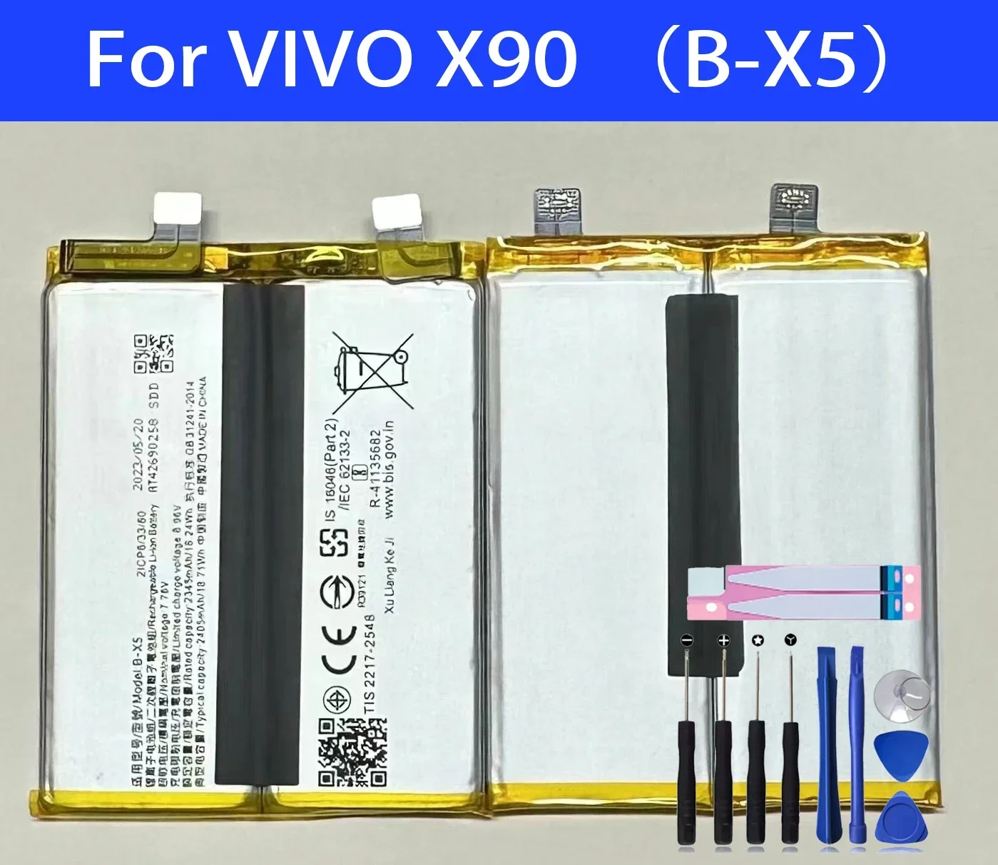 100% New Original Replacement Battery B-X5 For VIVO X90 Phone Battery+Tools