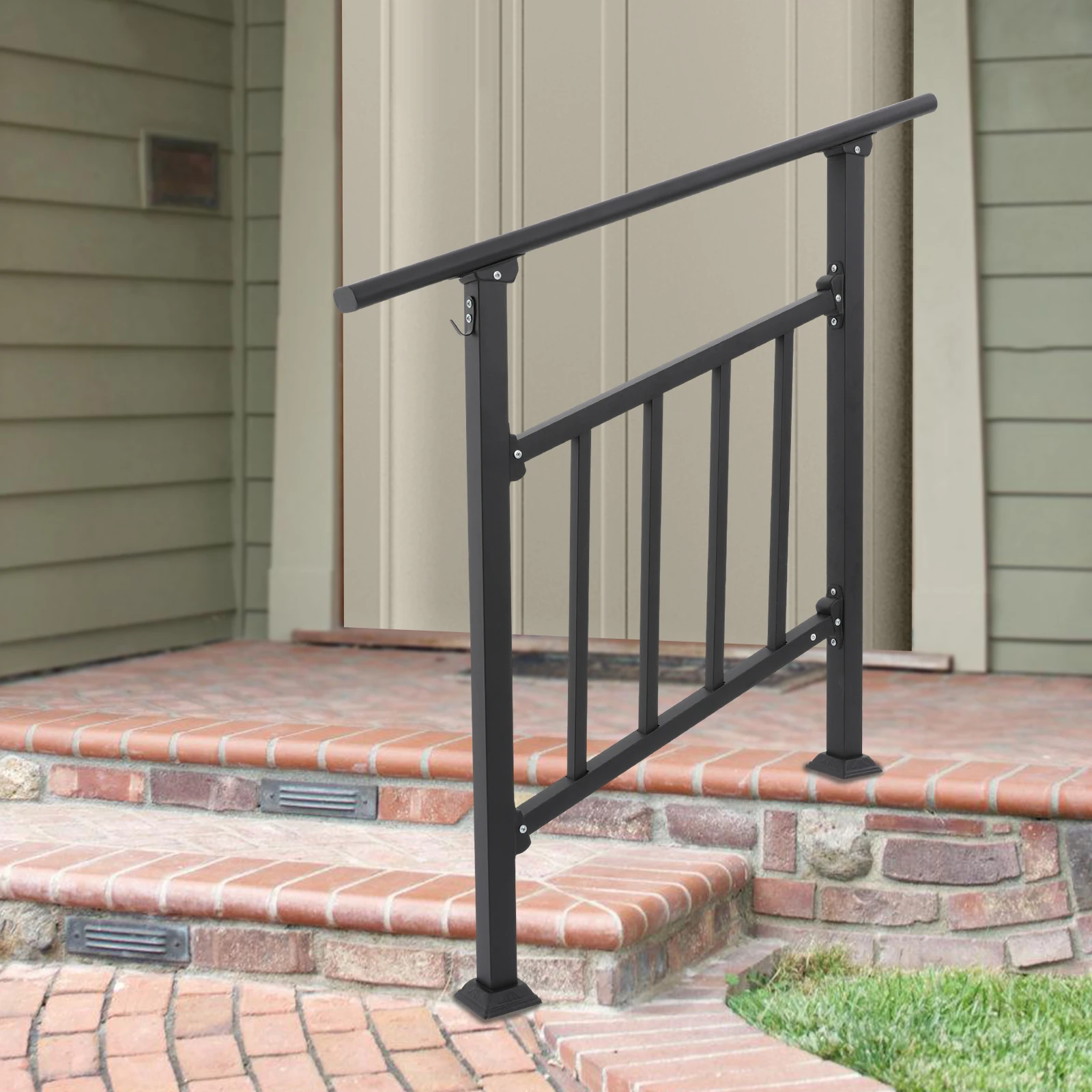

40x37in / 53x37in Handrails for Outdoor Steps, Stair Railing with Fences, Transitional Handrails