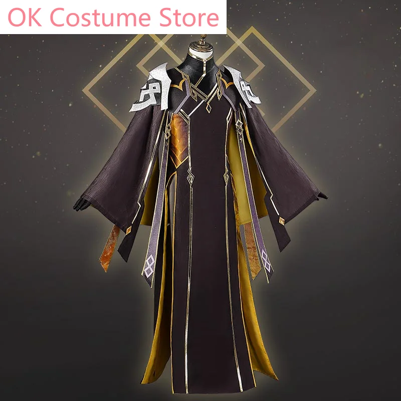 Game Genshin Impact Zhongli Cosplay Costumes Pillar Emperor Uniform Zhong Li New Skin Morax Geo Chinese Halloween Suit Outfit