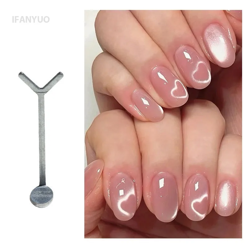 Heart Shaped Cat Eye Magnet Y-shape Cat Eye Nail Magnet Set Love Pattern Magnet Suitable for DIY Gel Polishing Magnetic 2030