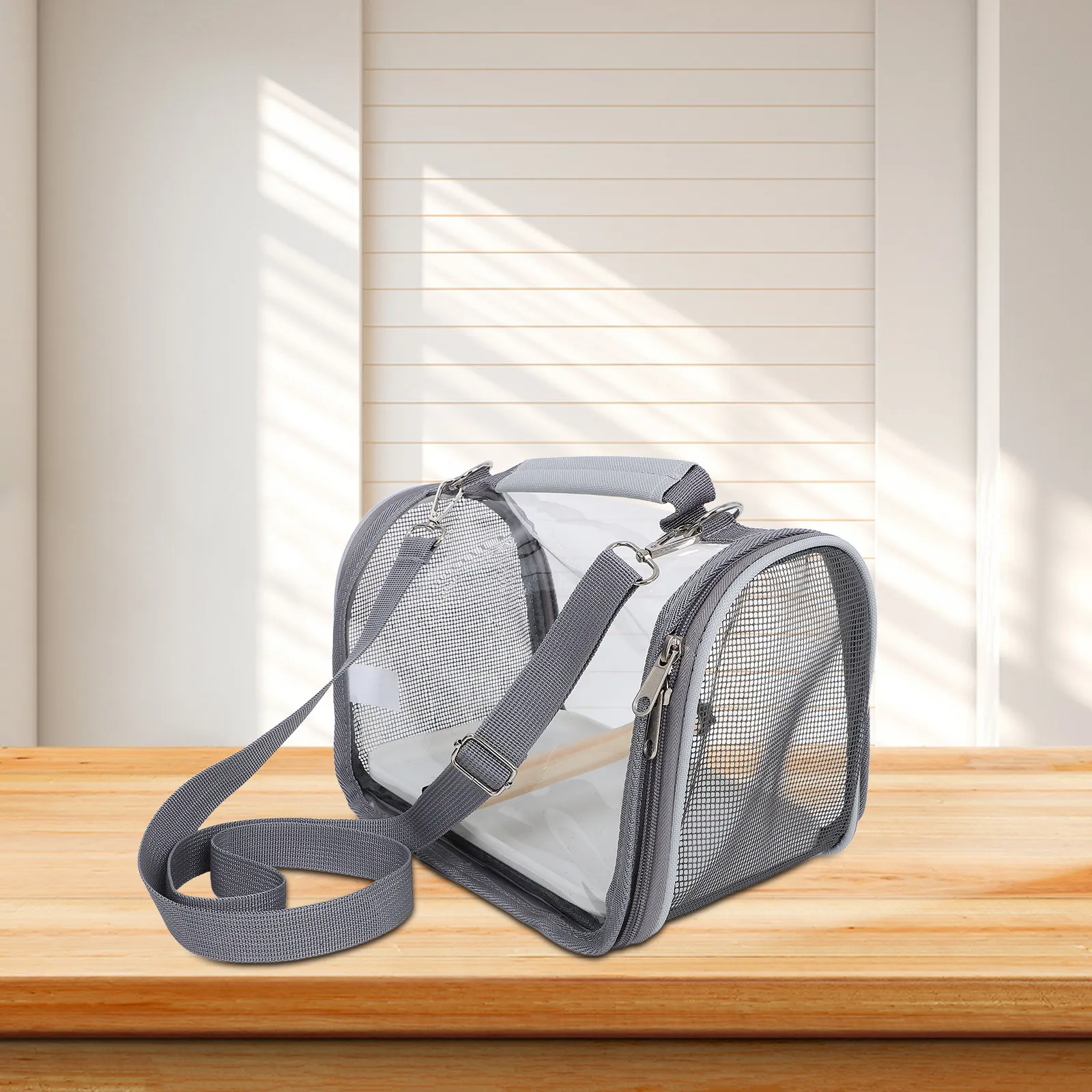 

Портативная переноска для птиц: дышащая сетка, легкая и прочная конструкция для транспортировки волнистых попугаев, папагалов, конуров, ящериц и других домашних животных