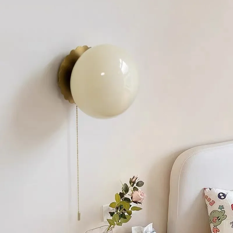 Medieval Vintage Bauhaus LED Wall Lamps Cream Magic Bean Bulb Creative Indoor Light for Living Room Home Decoration Chandeliers