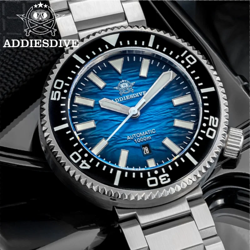 ADDIESDIVE AD2545 Mechanical Watches Japan 8215 Sapphire Grass BGW9 Luminous 316L Stainless Steel 1000m Waterproof Men Watches