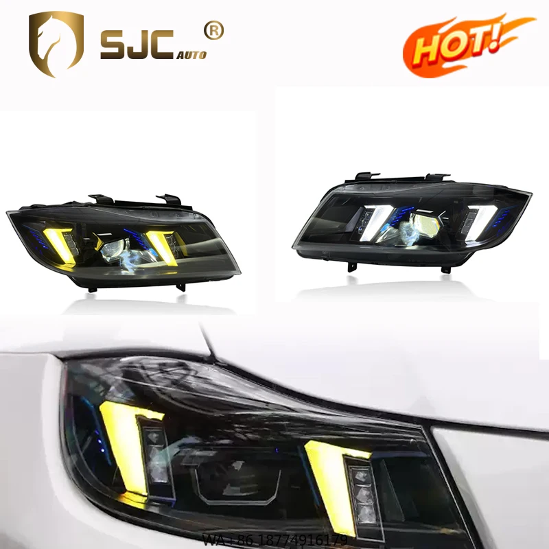 

Автомобильная деталь для 3-й серии E90 2005-2012, новый дизайн, стиль змеиных глаз, желтый/белый цвет, фара