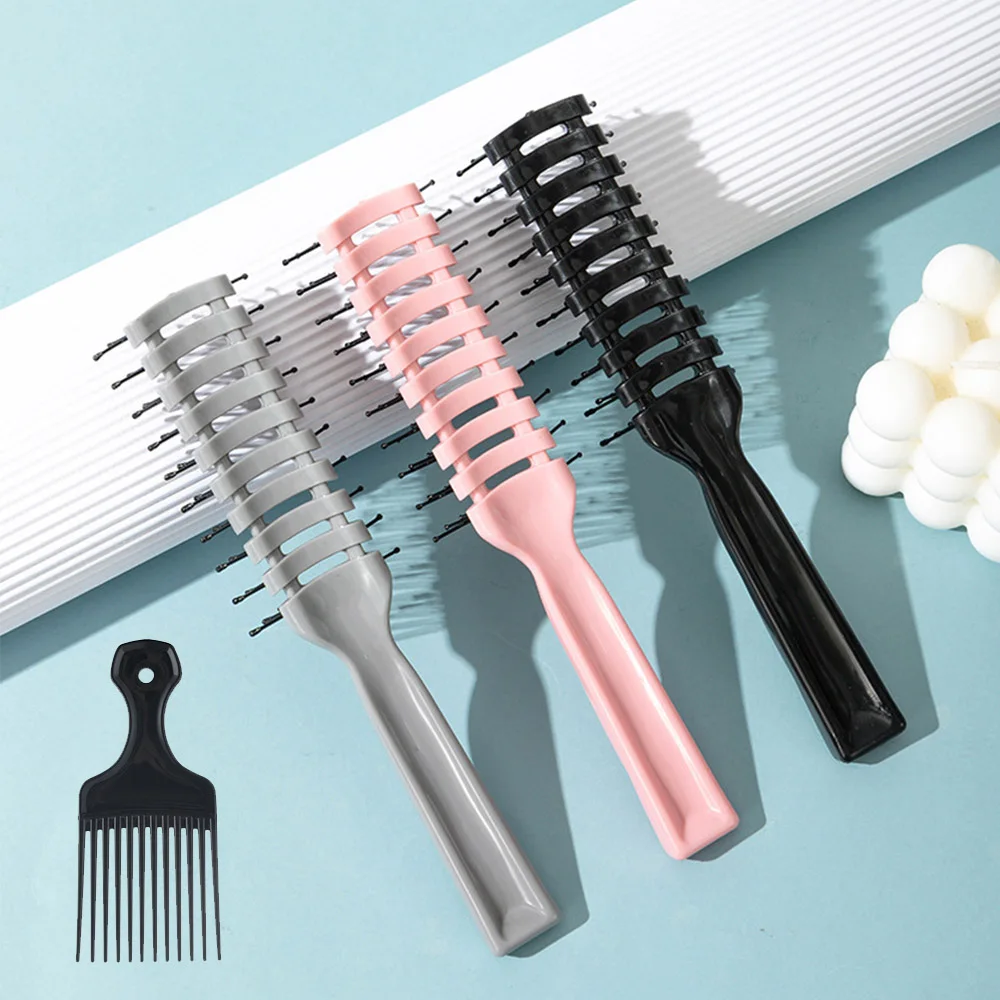 

Static Free Fast Flo Vent Hair Brush Blow Drying Styling for All Hair Type Hair picking fork scalp fluffy rib comb men's special