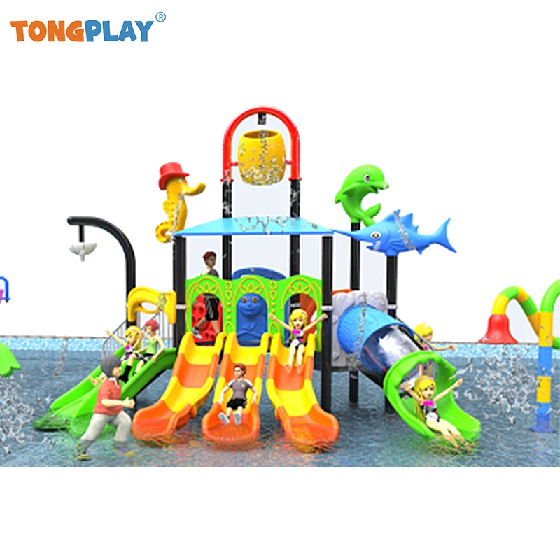 Aqua Plastic Slide Playground Equipment Water Splash Amusement Park Play Set Sliding For Swimming Pool Resort Park