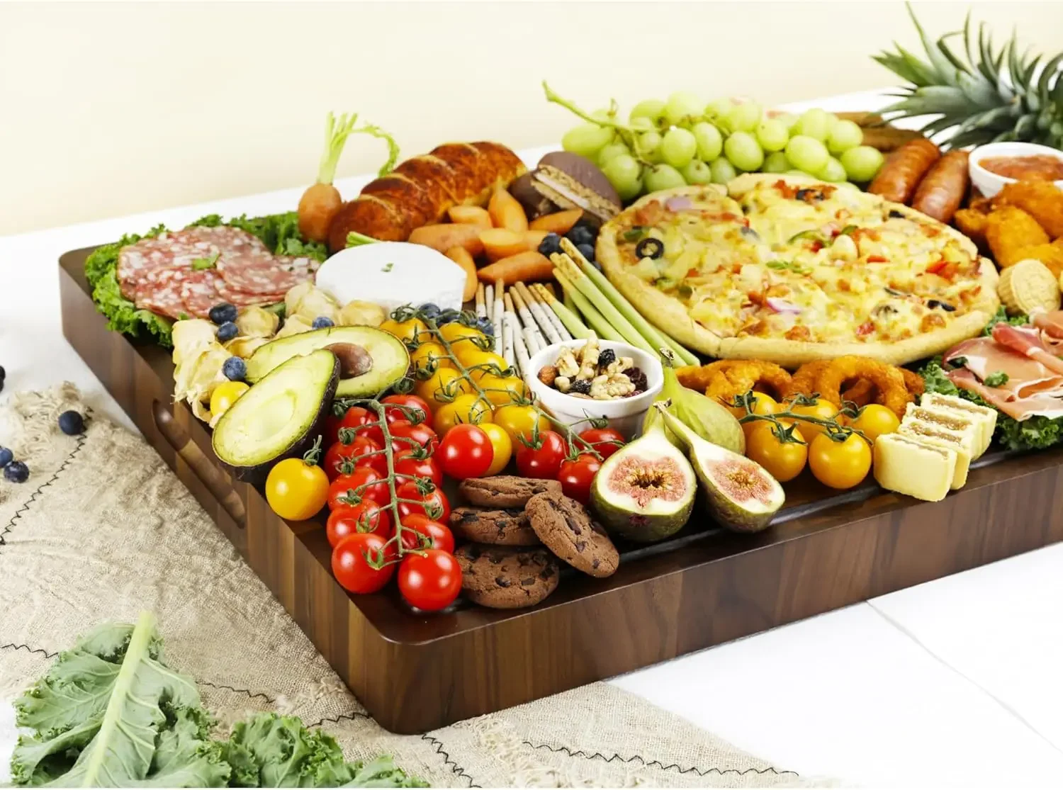 Tabla de cortar de bloque de carnicero de madera de nogal de grano de extremo grueso extra grande - 24 "L x 18" L x 2 "Th - Choppi de cocina sostenible