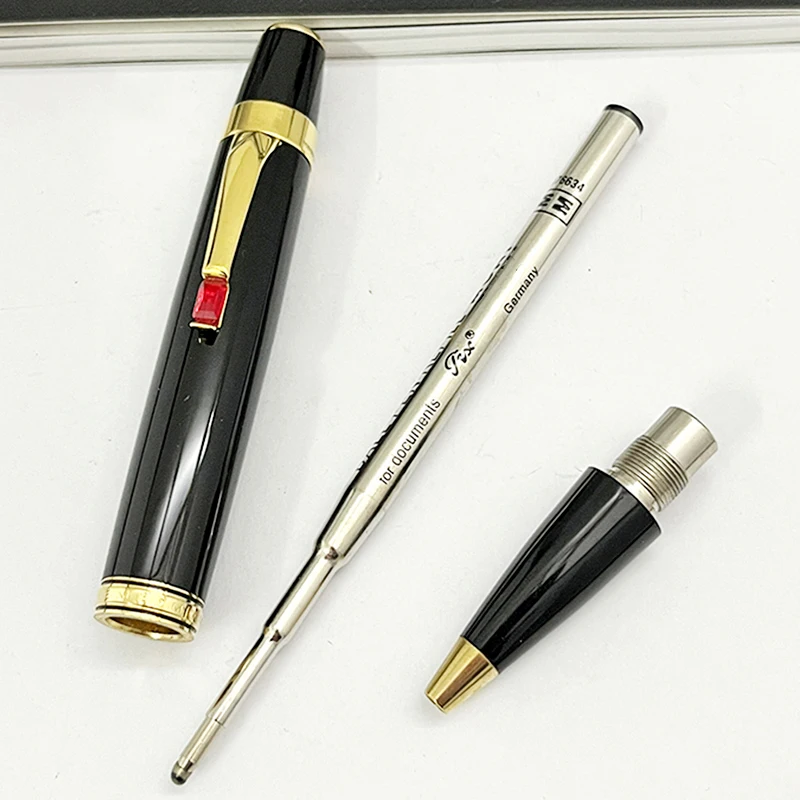 Lanlan MB Bohemies Black Resin Ballpoint pen Mini Stationery Ball Pens with Diamond and Serial Number on Clip