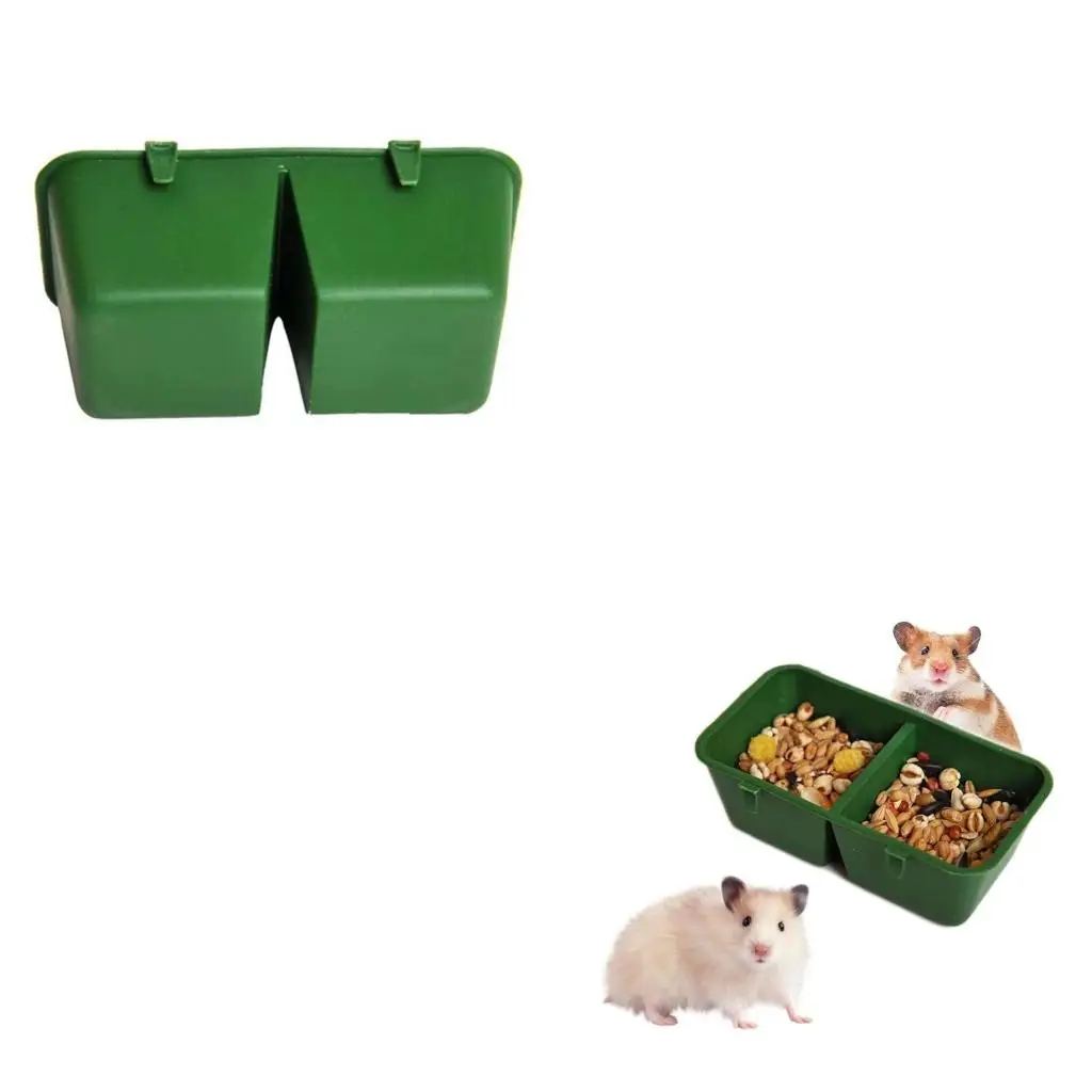Cage Feeder Cups Hanging Chicken Water Cup Feed Bowls with Hooks 2-Bowl Design