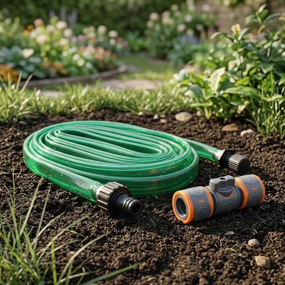 Outdoor PVC Water Permeable Tape for Lawn Greening For garden Irrigation and Mist Cooling 22.5m 30m Green Hose