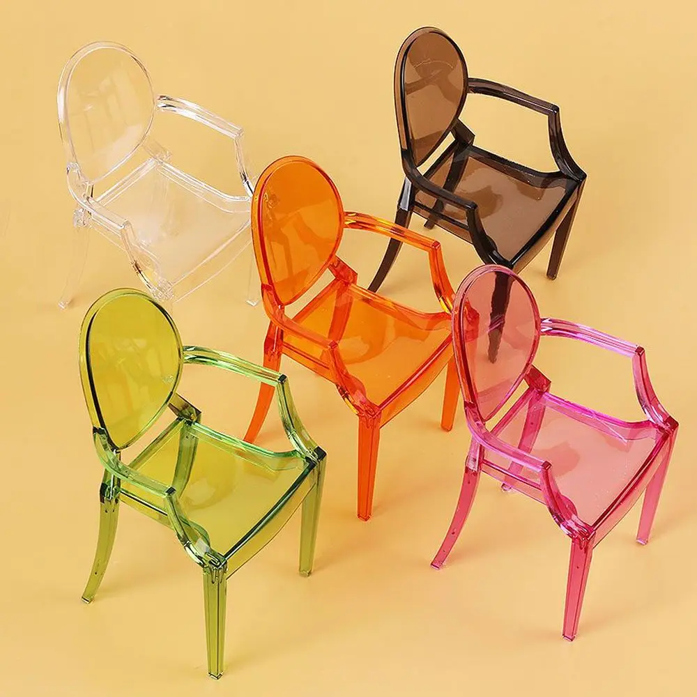 Toys Miniature Simulation Children 1/6 Doll Armchair Plastic Dollhouse Furniture Dinning Room