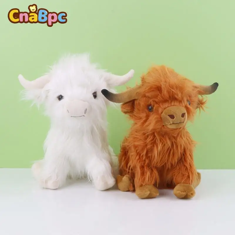 

New 25cm Simulation Highland Cow Plush Animal Doll Soft Stuffed Highland Cow Plush Toy Kawaii Kids Gift Toy Home Room Decor