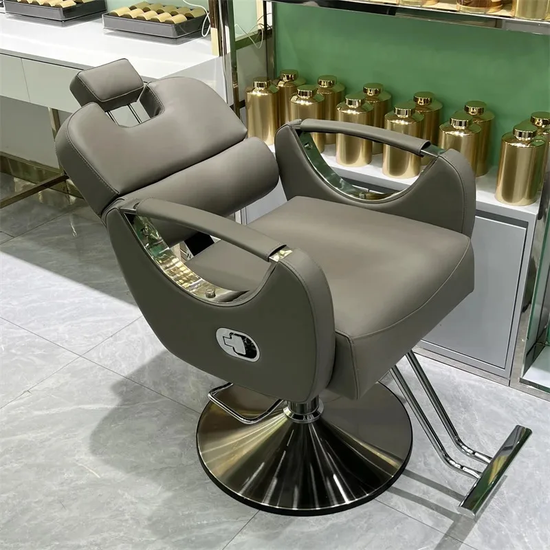 Comfortable Stylist Barber Chairs Barbershop Rolling Metal Chair Vanity Professional Swivel Silla De Barberia Luxuy Furnitures