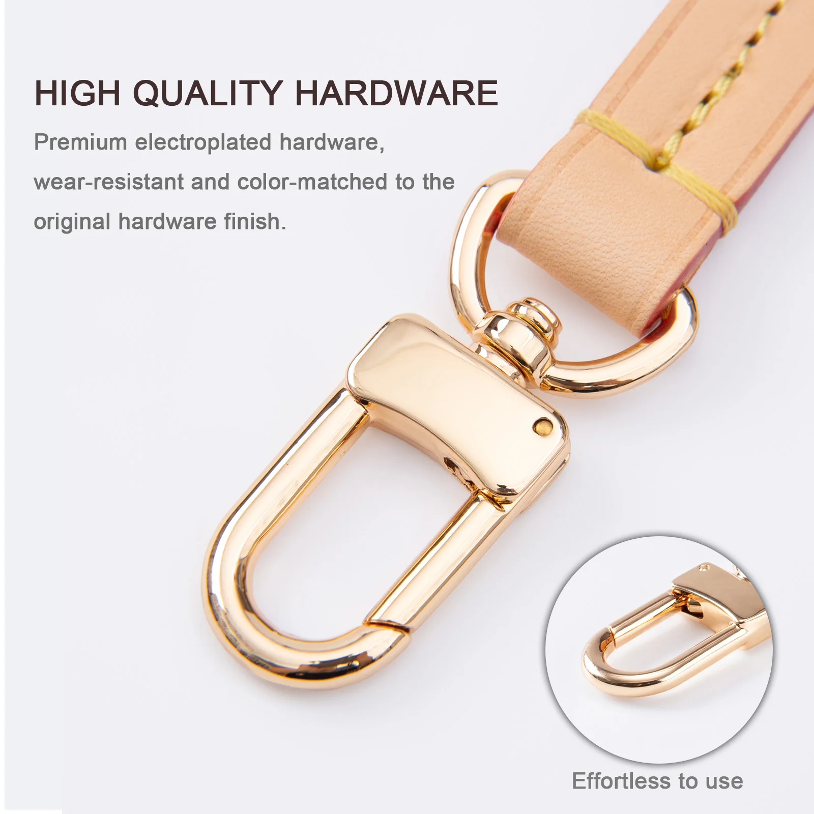 BEERY&SNOWY Bag Replacement For LV Shoulder Straps Croisette Handbag Accessories Genuine Vachetta Leather Strap
