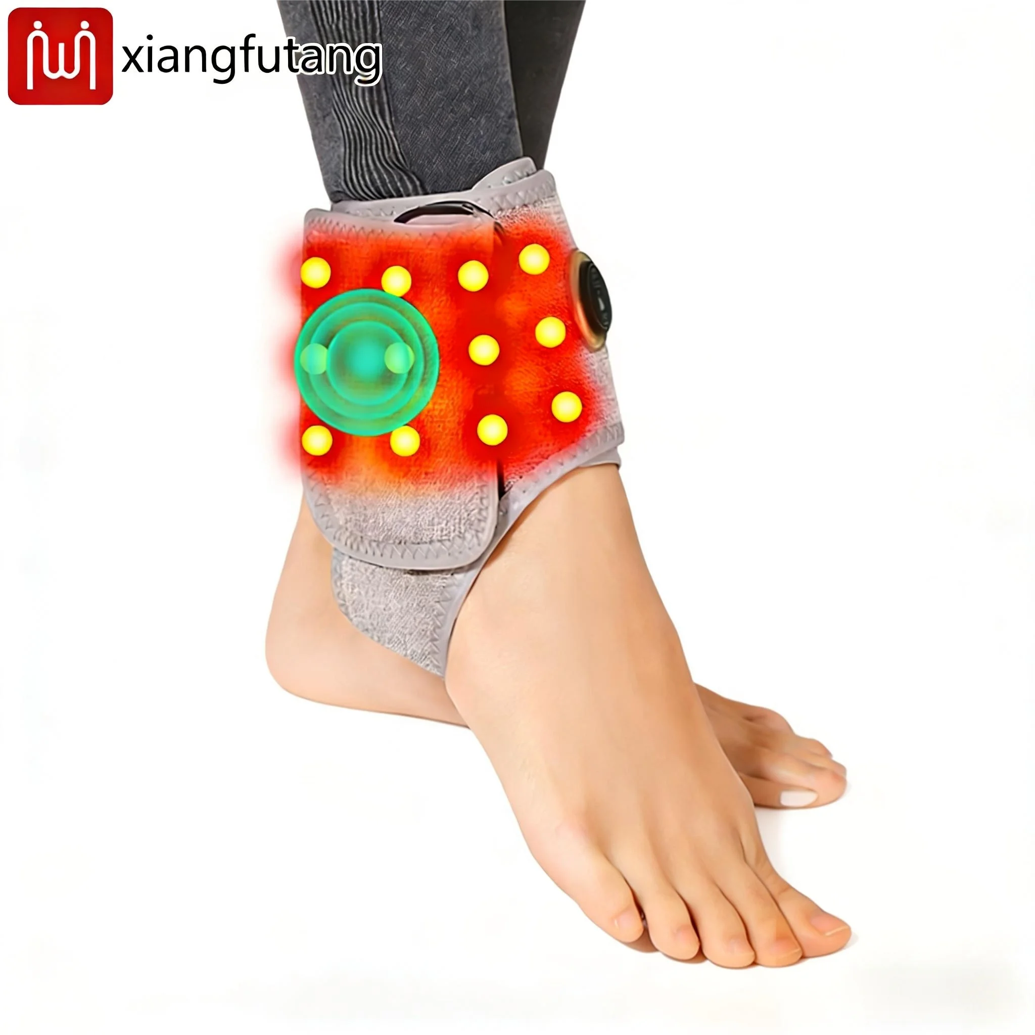 

Red Light Electric Heating Ankle Support Vibration Massager Eases Joint Pain Fatigue Stiffness Muscle Relaxation Gift