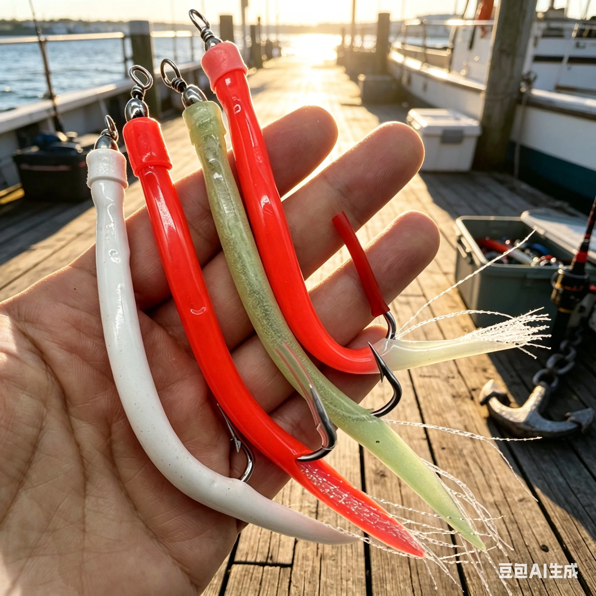 

5pcs Eel Hook 13.5/15/16cm Luminous Soft Biomimetic Latex Tube Eel Bait Hook Trolling Fishing Lure Accessories