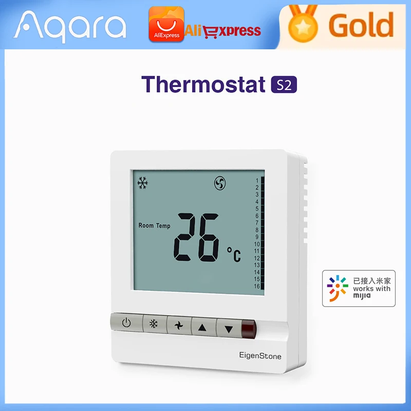 aqara zigbee thermostat S2 Central Air Conditioning Controller Floor Heating Controller heating thermostat Work For Mi Home