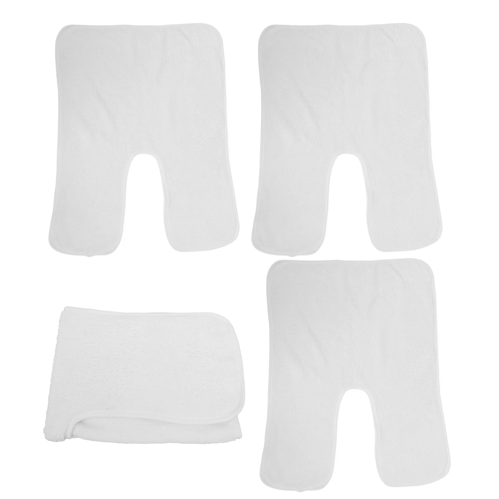 

4pcs Split Design Coral Fleece Facial Towels Soft Esthetician Cleansing Gym Bath Anti Dirty Barber Cloth White