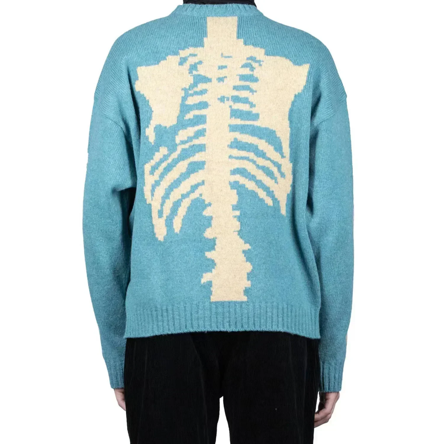 Kapital Vintage Hirata Hiroshi Skeleton Pullover Bone Round Neck Ethnic Knitwear Japanese Printed Loose Sweater for Men
