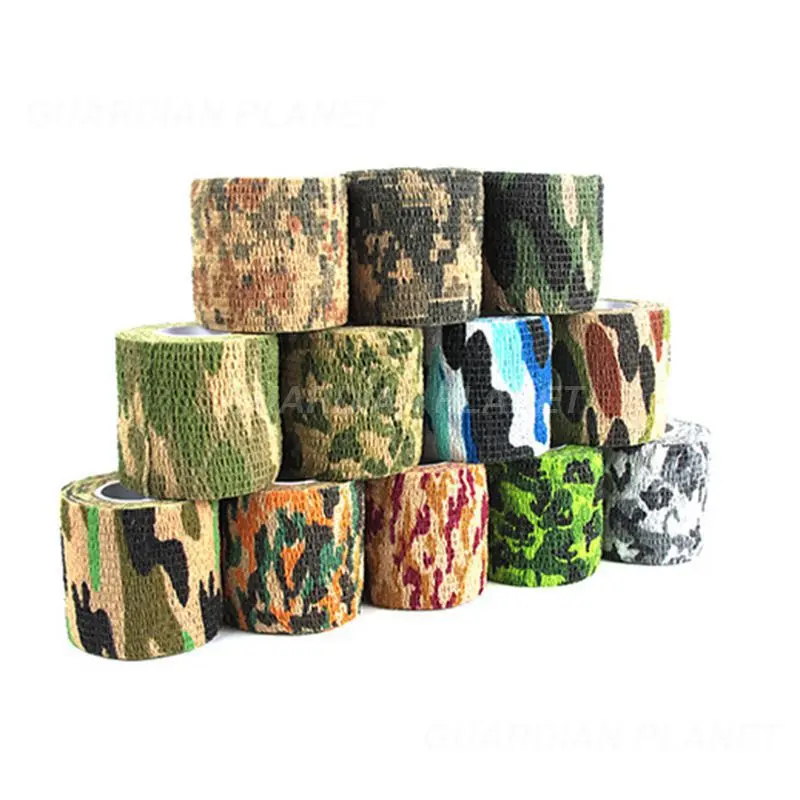 Camouflage Tape Camouflage Plastic Tactical Accessories Hunting Self-adhesive Retractable Cycling Stickers Tape Non-woven