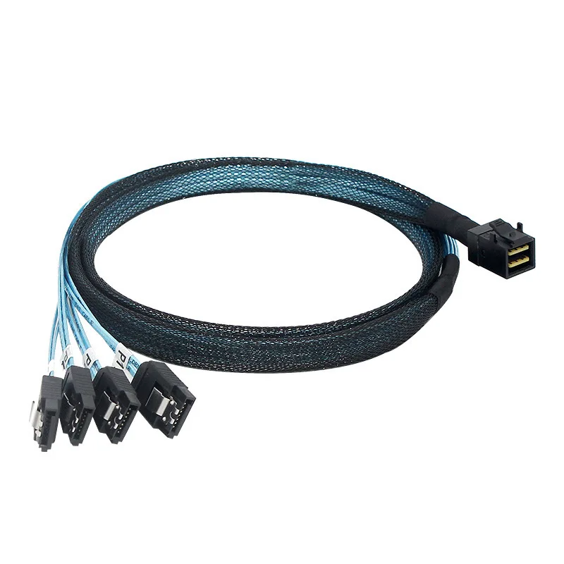 

Mini SAS HD SFF-8643 to 4 SATA3.0 7PIN hard disk data cable RAID controller cable