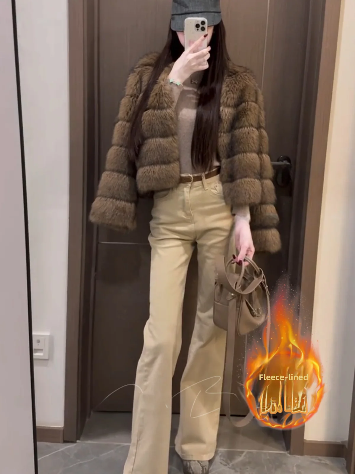 

High Waist Flared Pants Women's Autumn Winter Fce Slimming Long Leg Effect Wide Leg Jeans High Elastici Cotton Denim