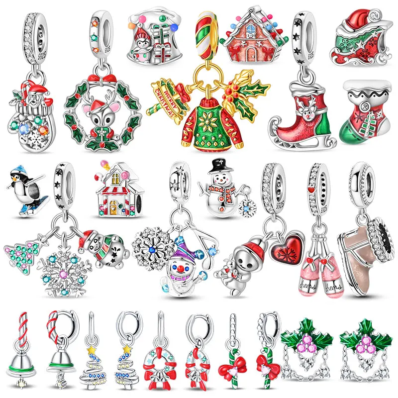 

Christmas Gift Gloves Socks Elk Lodge Collection Charm Beads For 925 Sterling Silver 3mm Original Bracelet DIY Making Gift
