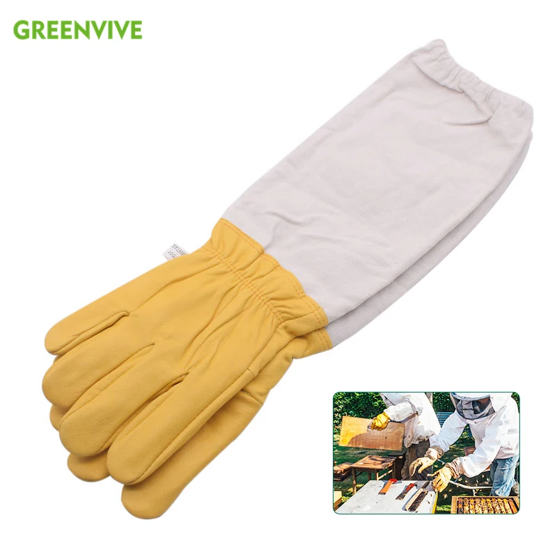 

Yellow Gloves Sheepskin Anti-Bee Beekeeping Tools For Beekeeper Protective Glove Canvas Beekeeping Equipment