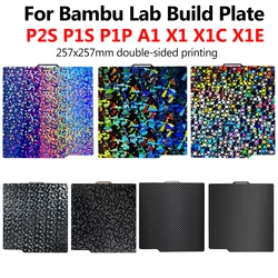For Bambu Lab P1P P1S P2S A1 X1 X1C Build Plate 257x257mm Double Sided Spring Steel Sheet PEI PEO PET For Bambulab X1 Carbon P1P