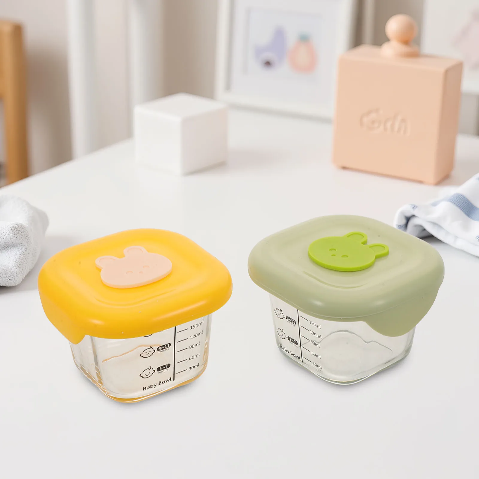 Recipiente de armazenamento de alimentos para bebês, 2 peças, 230ml, à prova de vazamento, reutilizável, pequenos frascos de freezer para purêulas caseiras, recipientes de lanche de leite materno
