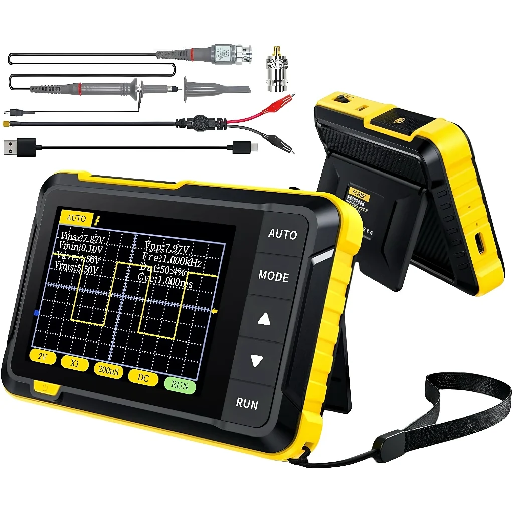 Upgraded Model with 10X Prode Digital Oscilloscope DSO152, Handheld Portable Automotive Oscilloscope with 2.8 inch TFT