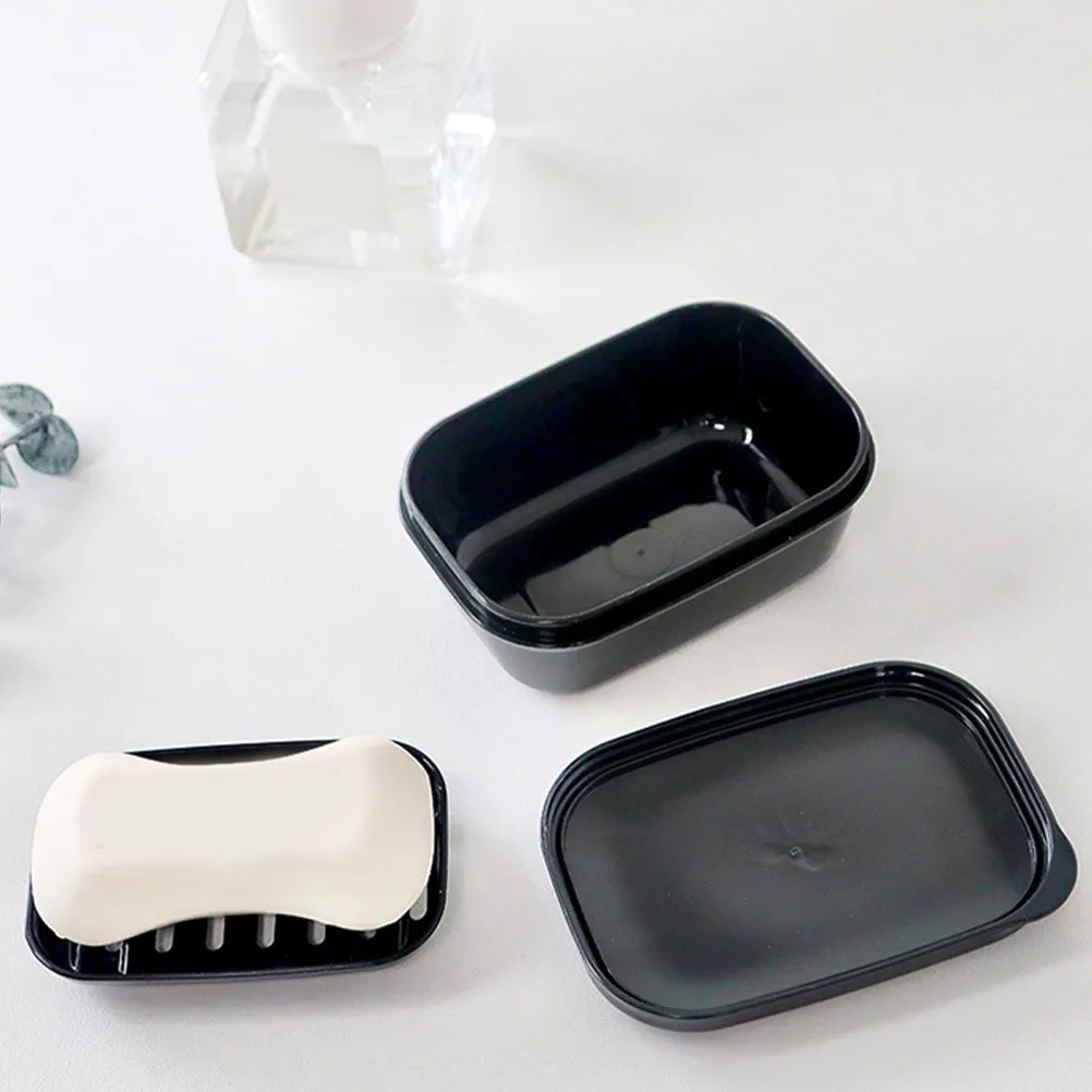 

2Pcs Soap Box Portable Plastic Bar Soap Holder Draining Storage Container Case for Travel Home Bathroom Kitchen