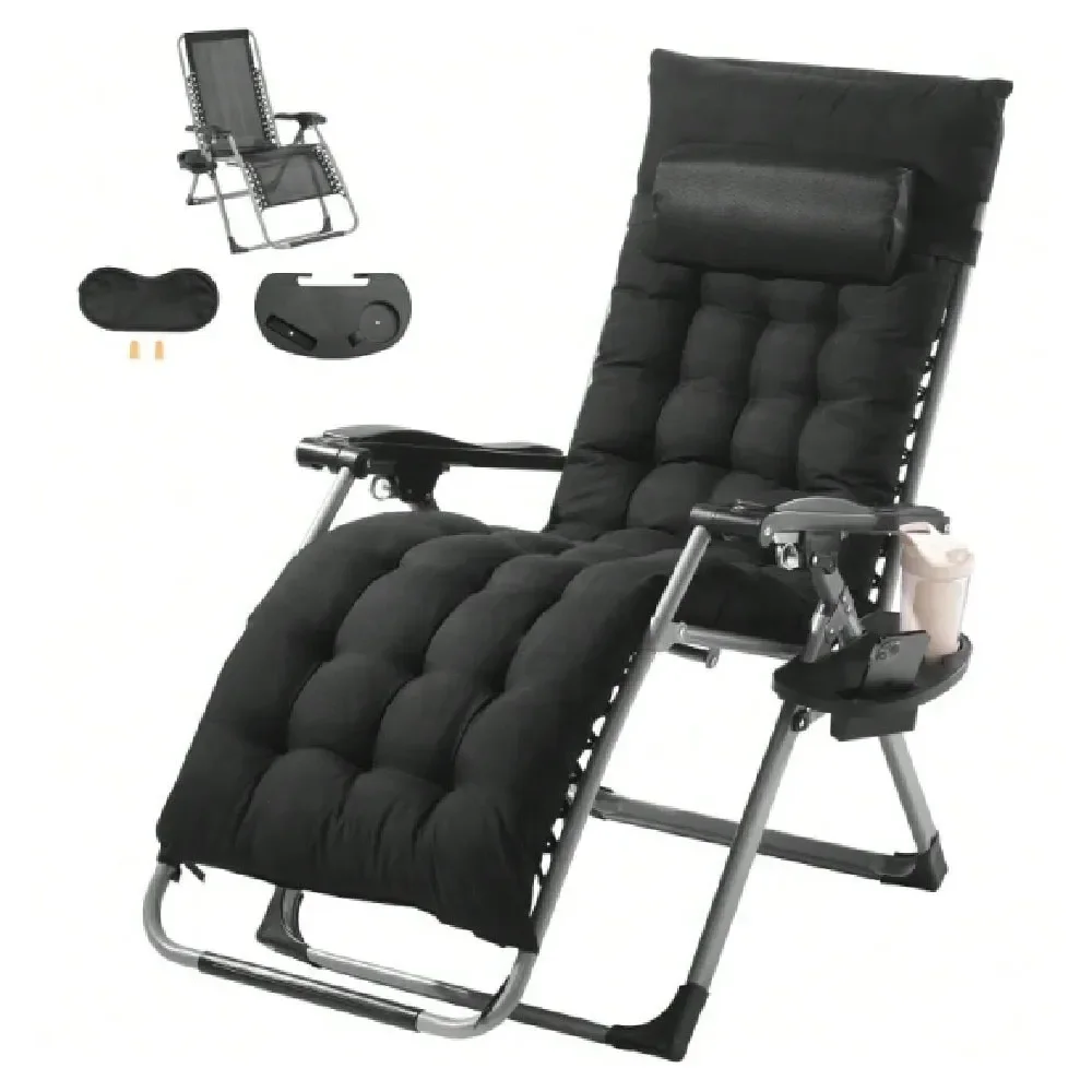 Gravity Chair, 26 Inch Zero Gravity Recliner Lounge Chair For Indoor And Outdoor, Adjustable Anti Gravity Chair With Cushion, H