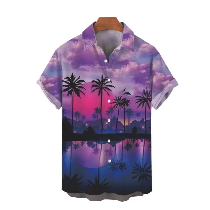 Hawaiian shirt: printed short sleeved quick drying beach casual party holiday shirt