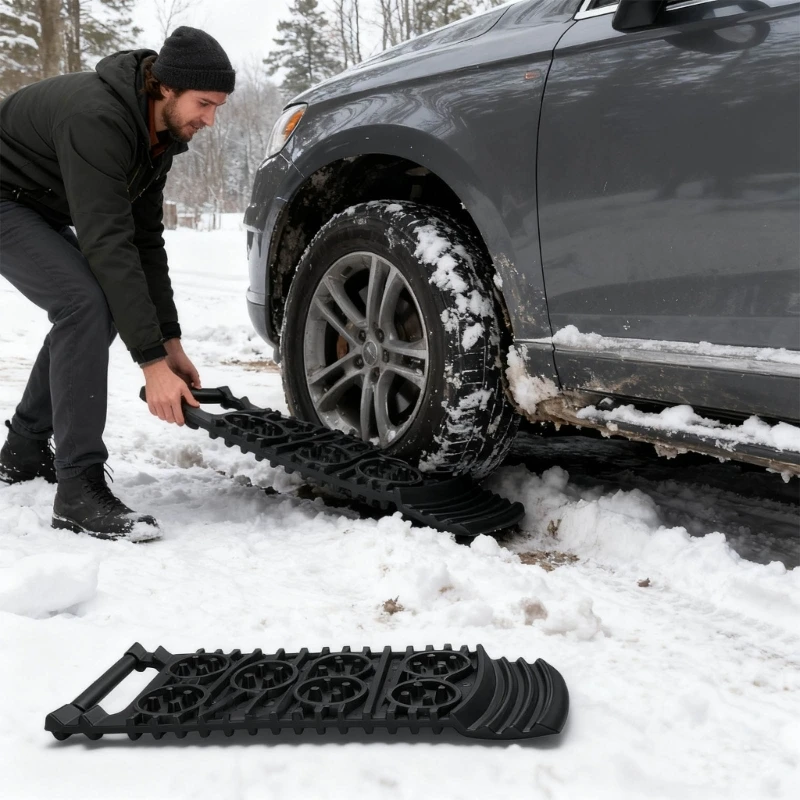 

D0UC 2 Pcs Tall Grip Pull Rugs for Car Truck SUV Trail Recovery in Wintry Cold Silty Conditions ABS Mattresses