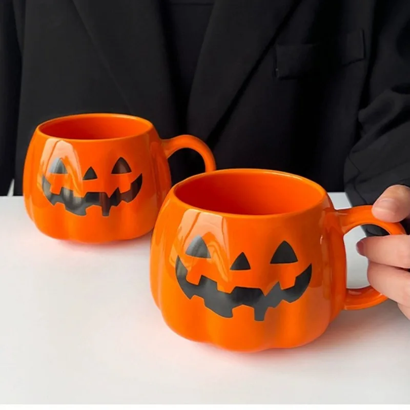 

1pc 400ml Halloween Pumpkin Mug Decor Home Dining Table Decoration Ceramic Cute Pumpkin Coffee Cup Drinkware Gifts