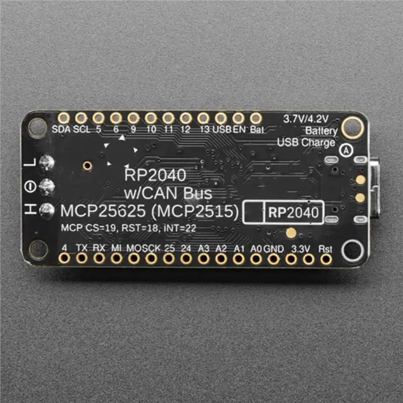 HFES RP2040 CAN Bus Feather With MCP2515 CAN Controller, STEMMA QT, 5724 Development Board, SPI CAN Interface For Arduino