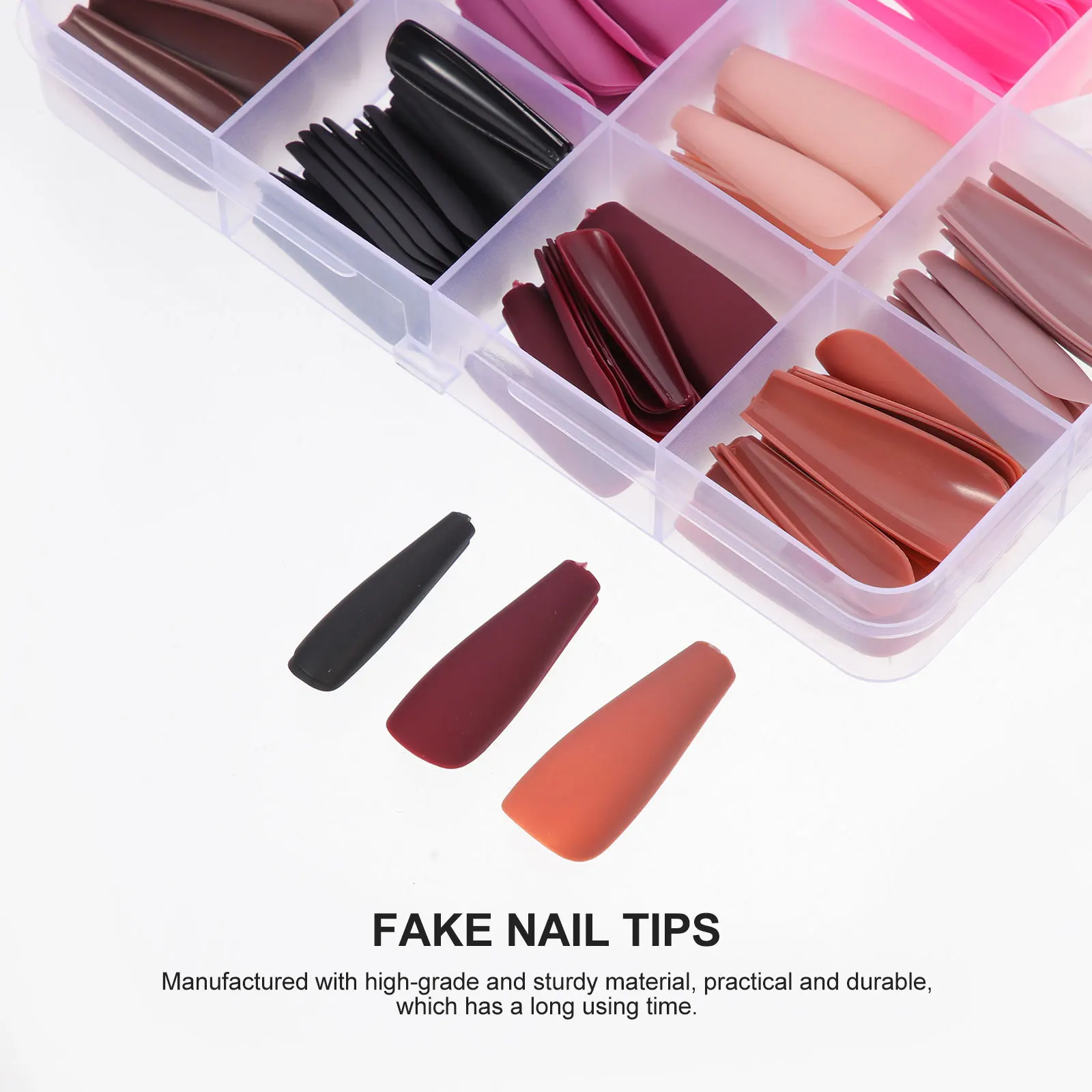 

Frosted Fake False Nails Tips Colored Wearable Fake Nails Manicure Nail Art Set Reusable False Nail Kit For