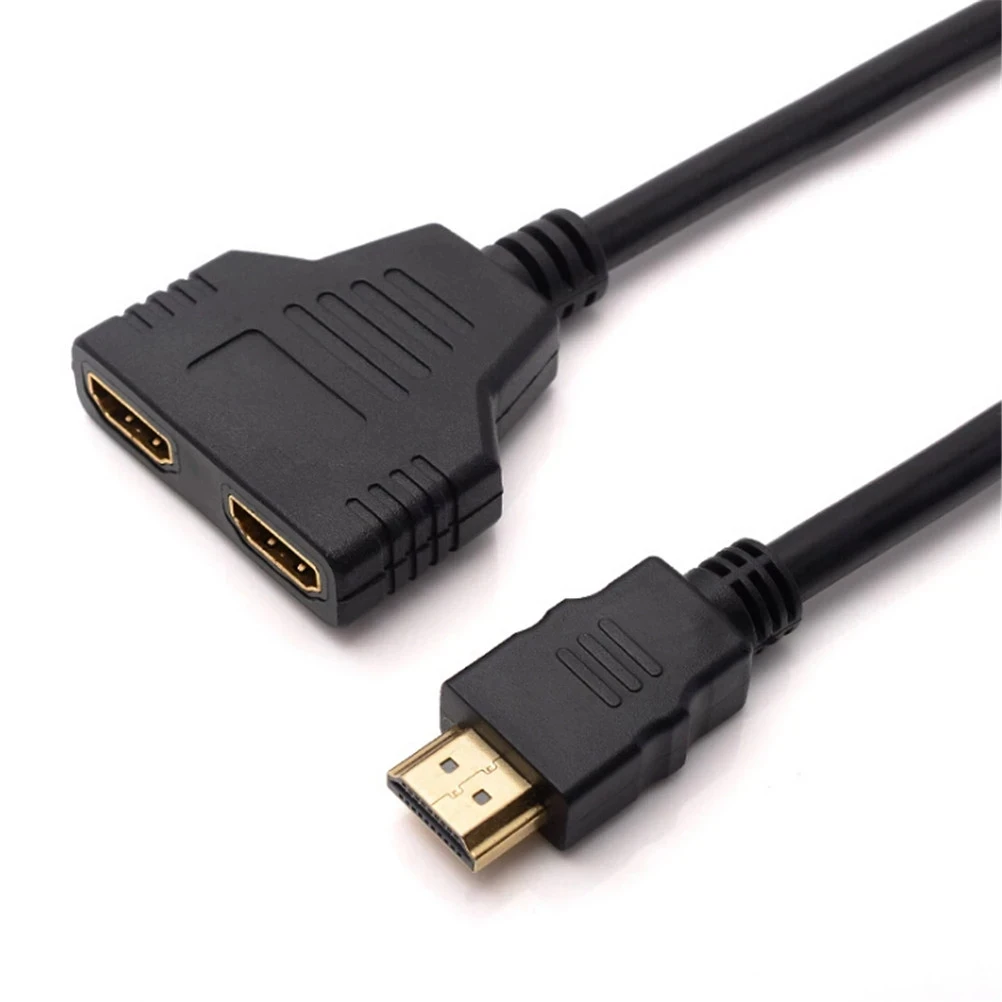 Computer Monitor HD Cable HDMI One in Two 30cm HD 1080P HDMI Splitter, One Input to Two Output Adapter Cable