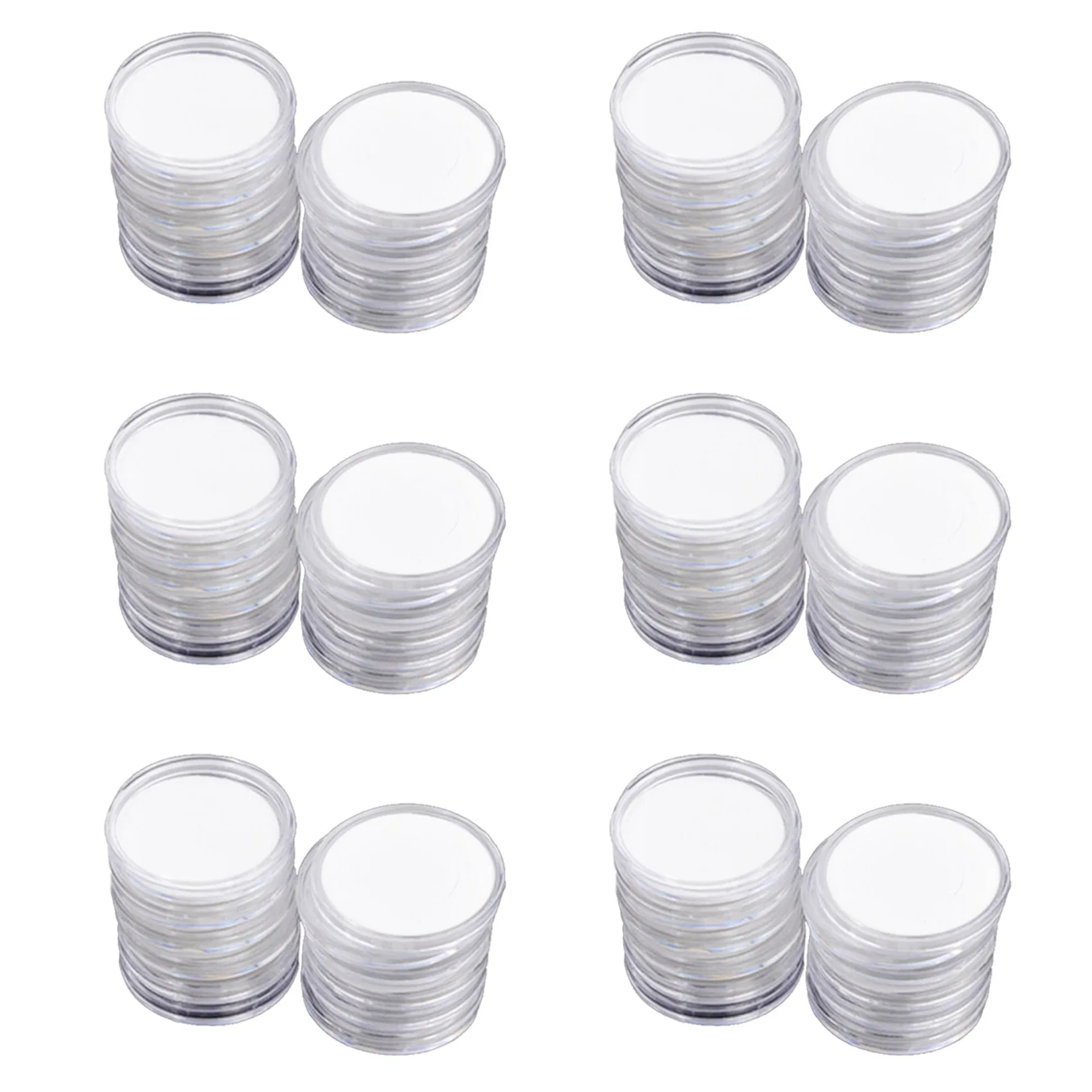 

AT29-180 Pcs 46Mm Coin Cases Capsules Holder Applied Clear Plastic Round Storage Box