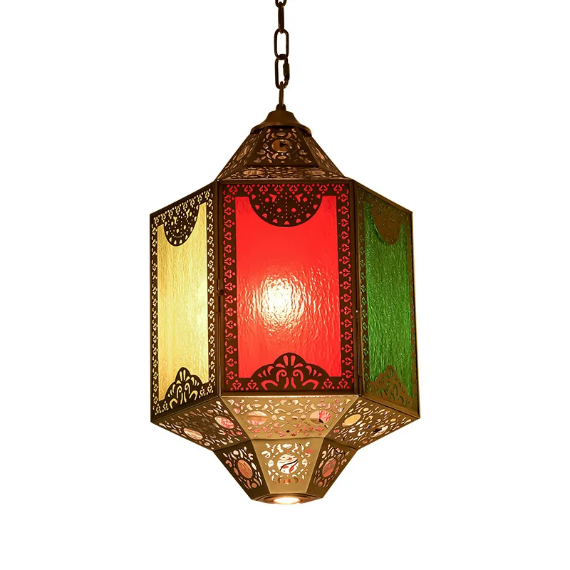 

Xinjiang characteristic restaurant copper lamp homestay cafe hotel chandelier moroccan carving
