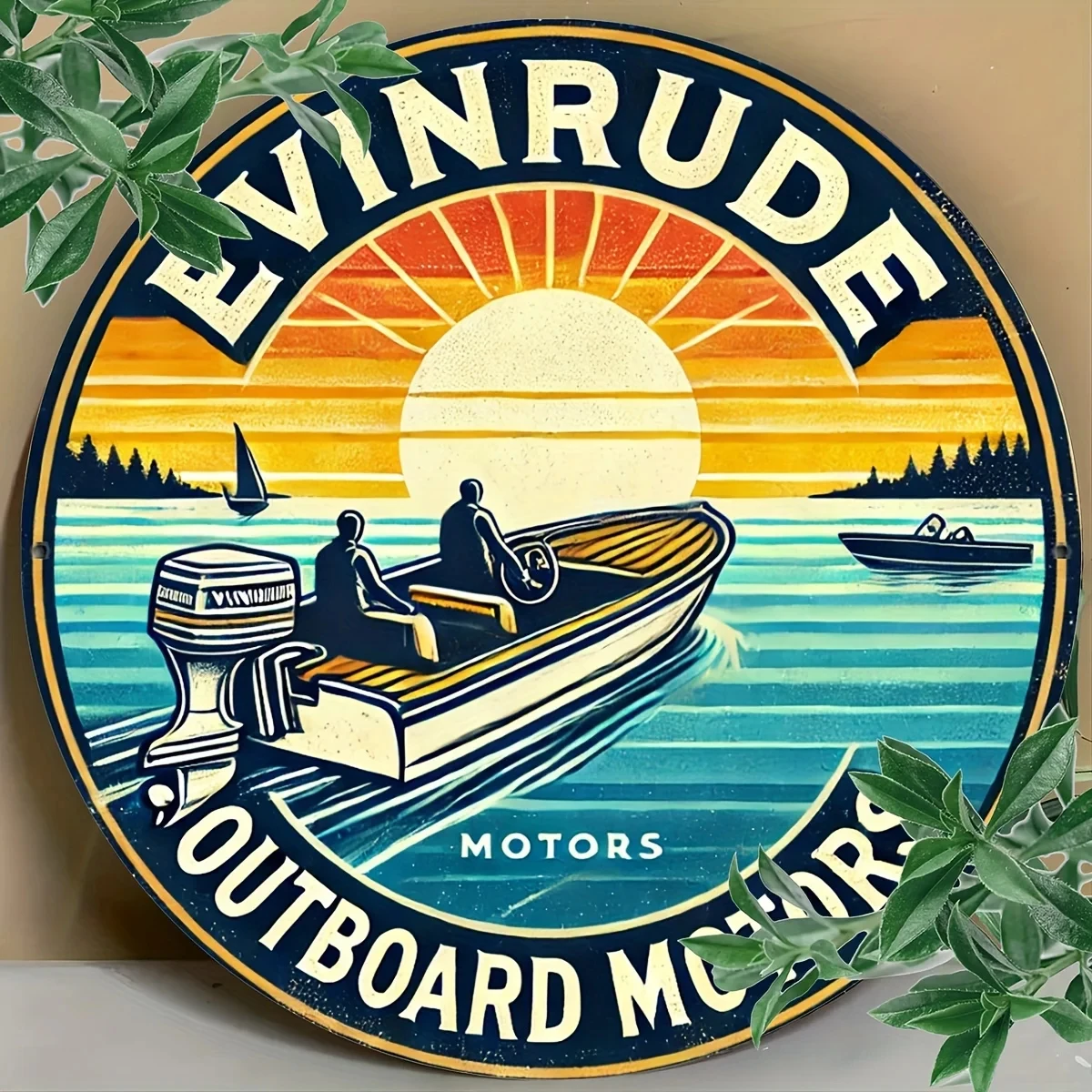 1 Piece Evinrude Outboard Motor Logo Metal Wall Sign - Vintage Marine Engine Brand Art, Durable Rust-Resistant Aluminum Decoration