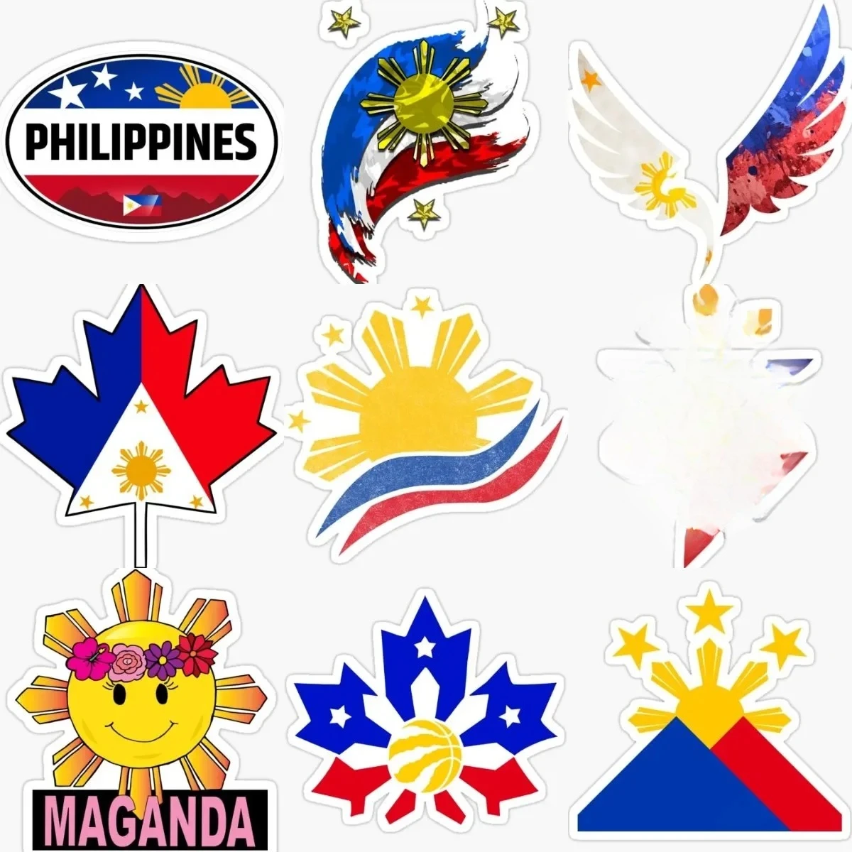 

Philippines Flag Sun Emblem Creative Stickers Motorcycle Truck Car Wall Room Bicycle Table Room Helmet Off-road Decal Assecories