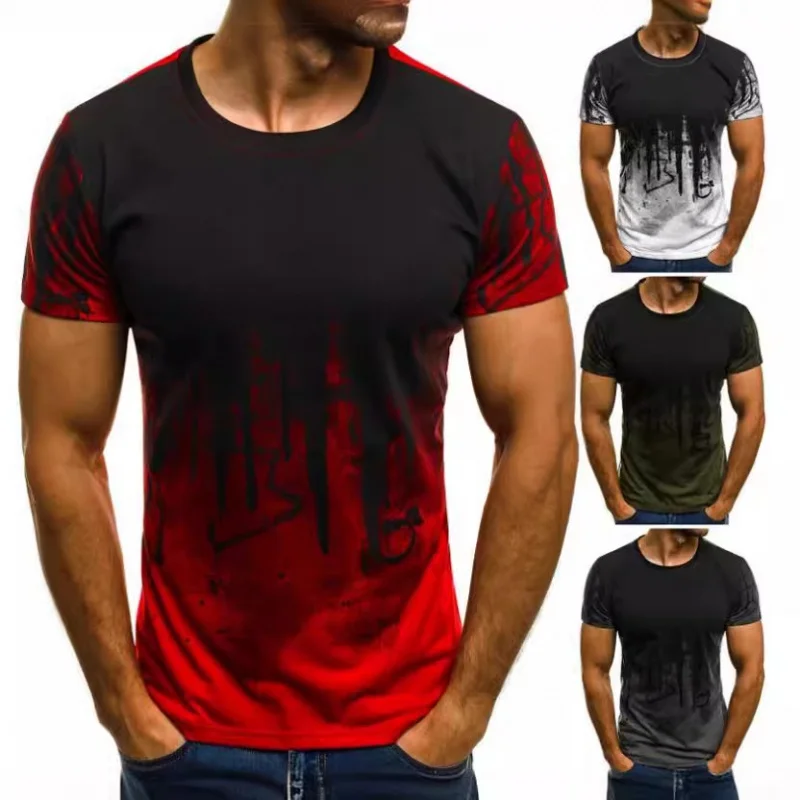 

CIGY-Camouflage Short-Sleeved T-shirt for Men, Cool Printing, Popular Sports T-Shirt, Fitness Fashion, in Stock, Summer